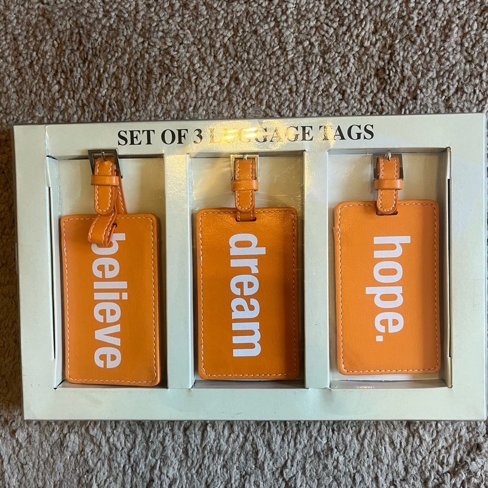 Believe, Dream, Hope Luggage Tags NWT
